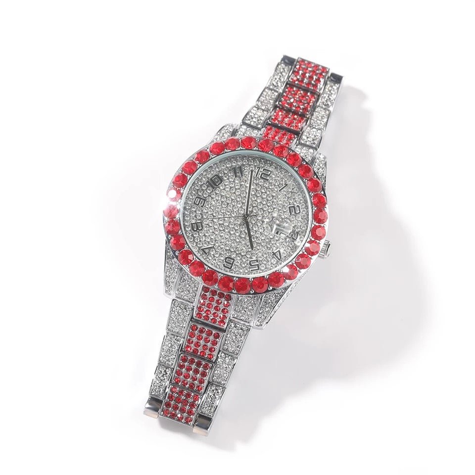 ICE RED AND DIAMOND WATCH (Special Order) - Richie Rich Design