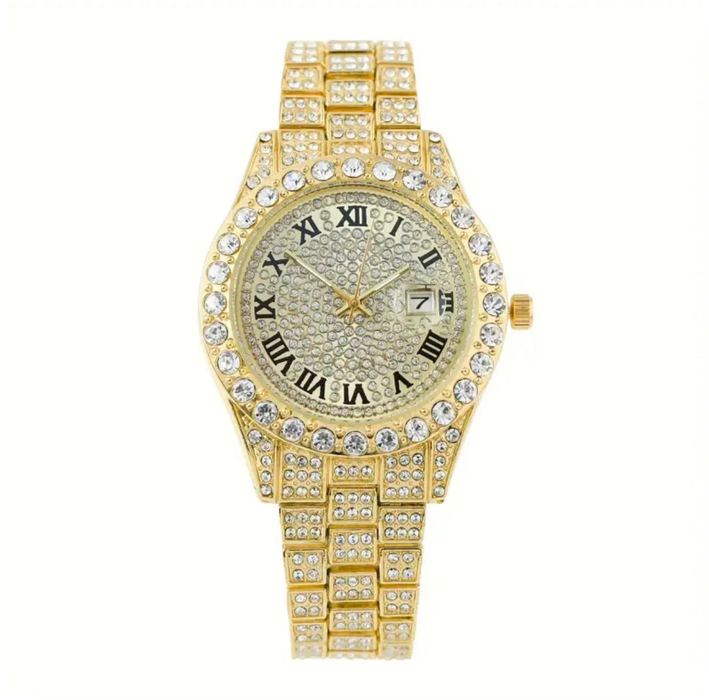 RICH GOLD DIAMOND WATCH