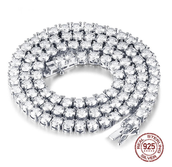 RICH 925k SILVER TENNIS CHAIN 4mm (Gerçek Gümüş)