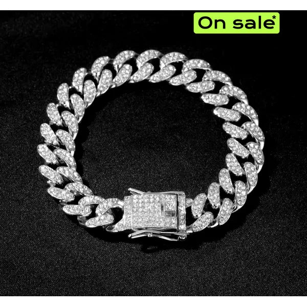 RICH DIAMOND CUBAN BRACELET (Bakır)