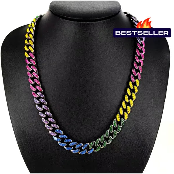 RICH RAINBOW CUBAN CHAIN 12mm (Bakır)