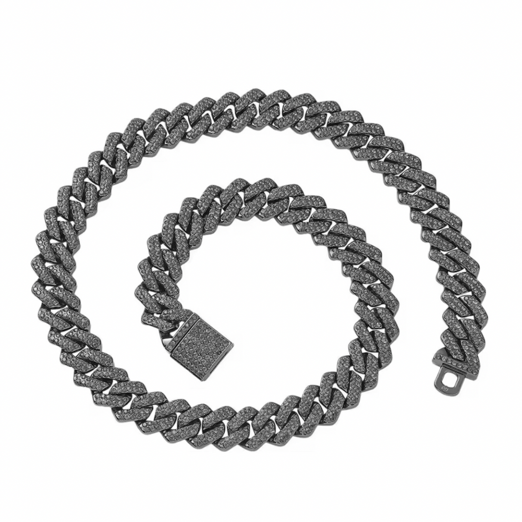 RICH BLACK MIAMI CHAIN 14mm (Ön Sipariş)