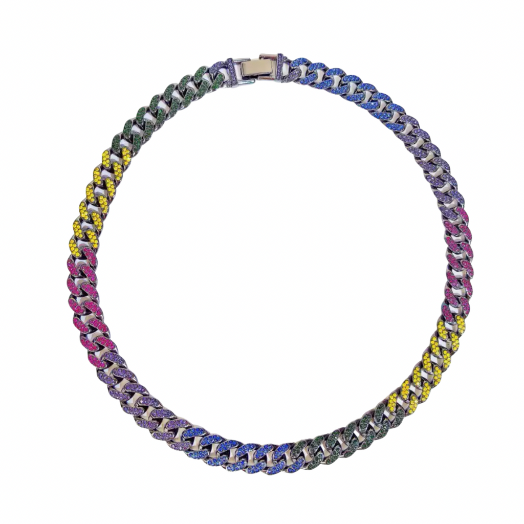 RICH RAINBOW CUBAN CHAIN 12mm (Ön Sipariş)