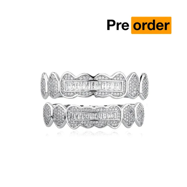 RICH DIAMOND BAGUETTE LINE GRILLZ(Special Order•High Quality)