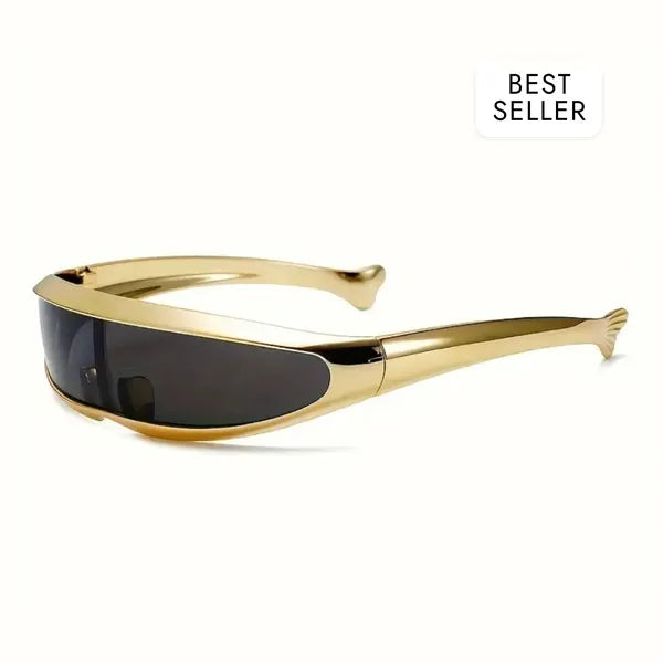 RICH GOLDEN FUTURISTIC EYEWEAR