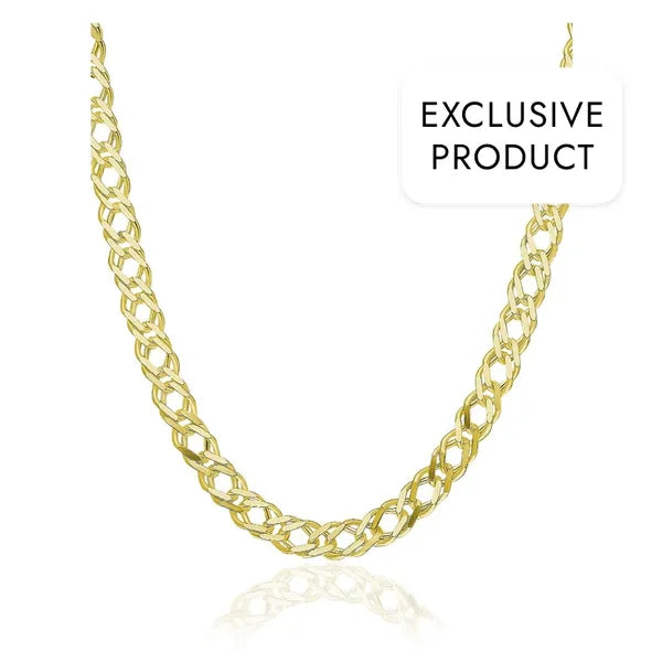 RICH 925k CLASS CHAIN GOLD 6mm (Gerçek Gümüş)