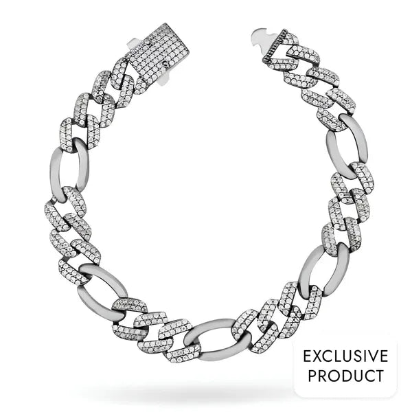 RICH 925k SILVER DIAMOND KING CLASSICO BRACELET (Gerçek Gümüş) - Richie Rich Design