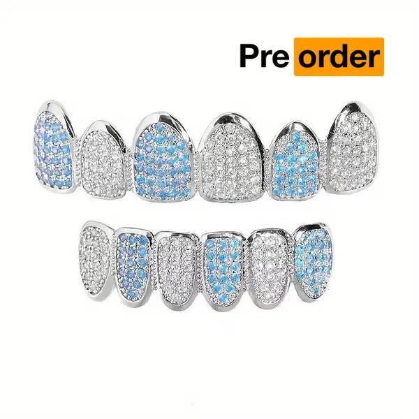 RICH BABY BLUE DIAMOND GRILLZ (Special Order - High Quality) - Richie Rich Design