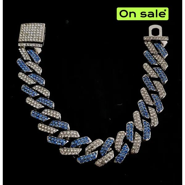 RICH BABY BLUE DIAMOND MIAMI BRACELET (Bakır) - Richie Rich Design