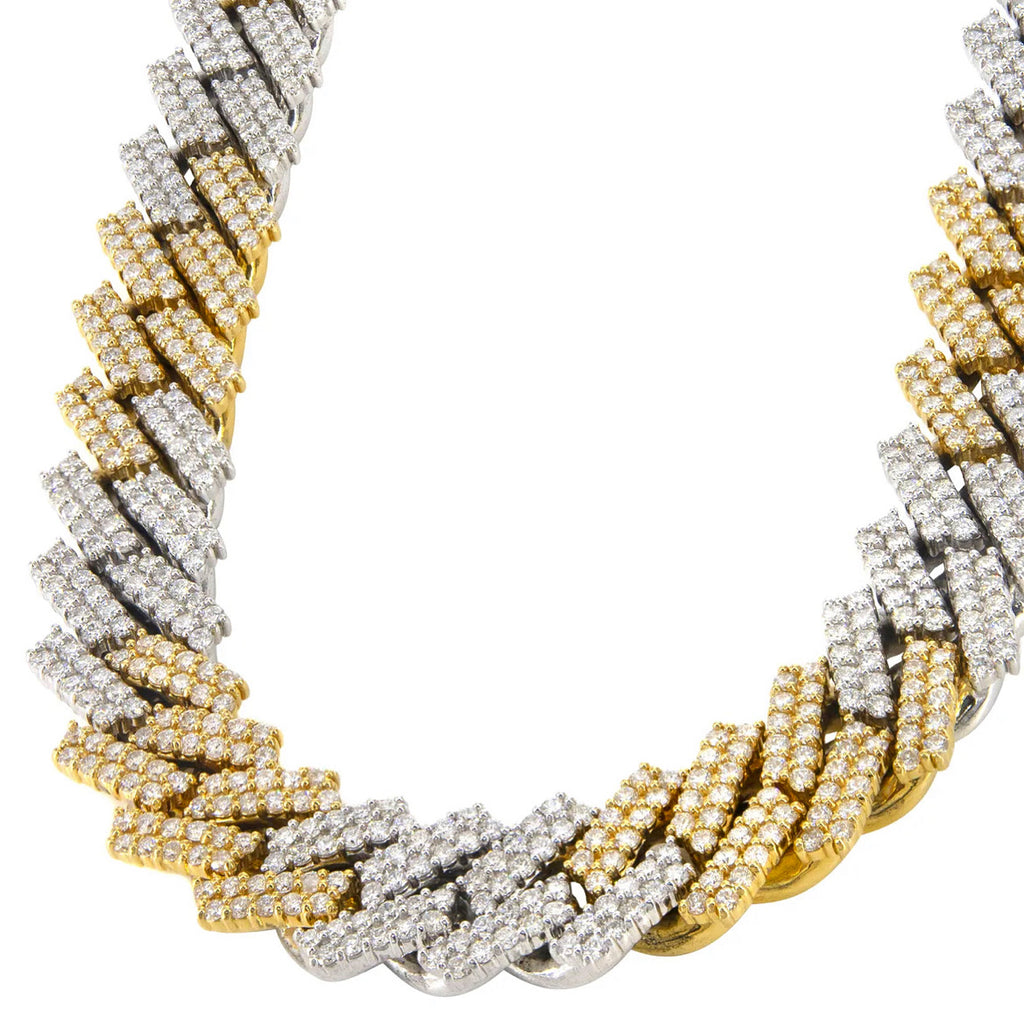 RICH MIAMI CHAIN DOUBLE COLOR 14K REAL GOLD & REAL DIAMOND