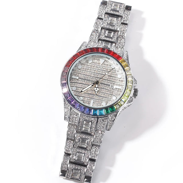 ICE BAGUETTE RAINBOW DIAMOND WATCH (Special Order)